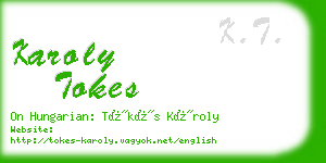 karoly tokes business card